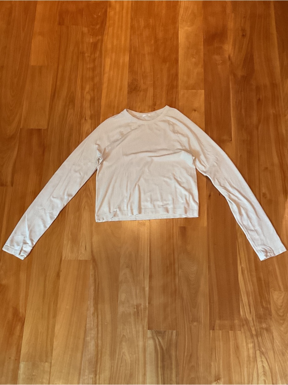Athleta White Cropped Long Sleeve Tee